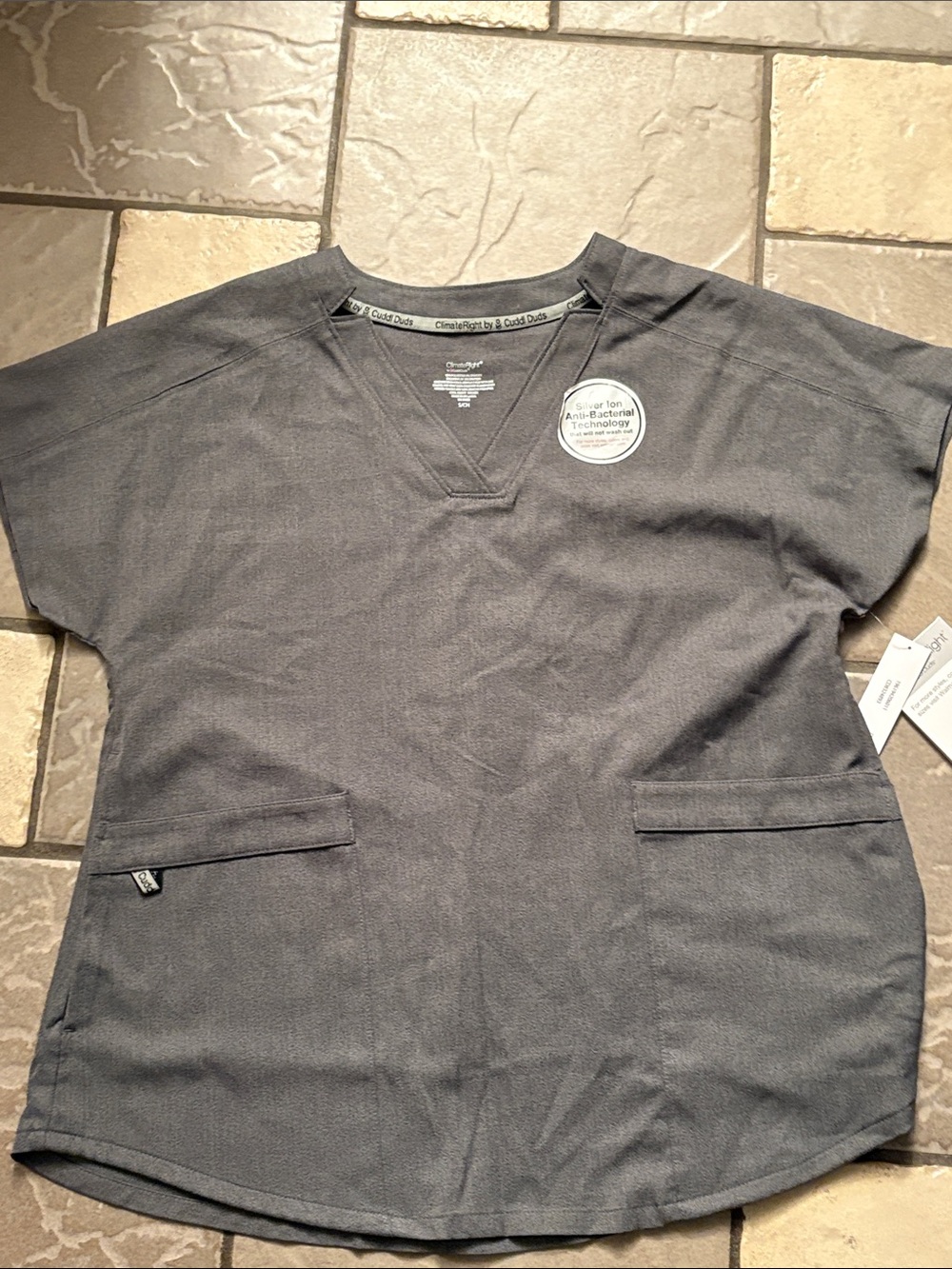 New Climate Right scrubs top gray women’s